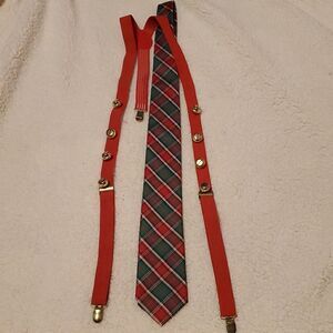 Christmas tie and jingle bell's spenders